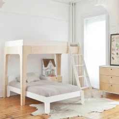 Oeuf Perch Twin Loft Bed - Natural/ White