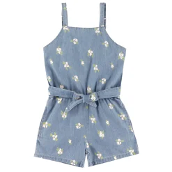 Kids Chat Botte Picnic Chambray Romper 2-8y