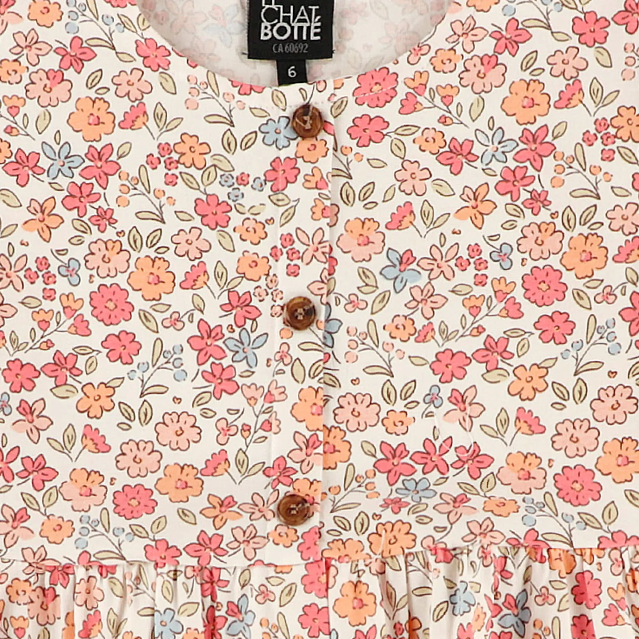 Kids Chat Botte Dresses & Rompers>Picnic Flowers Dress 2-8