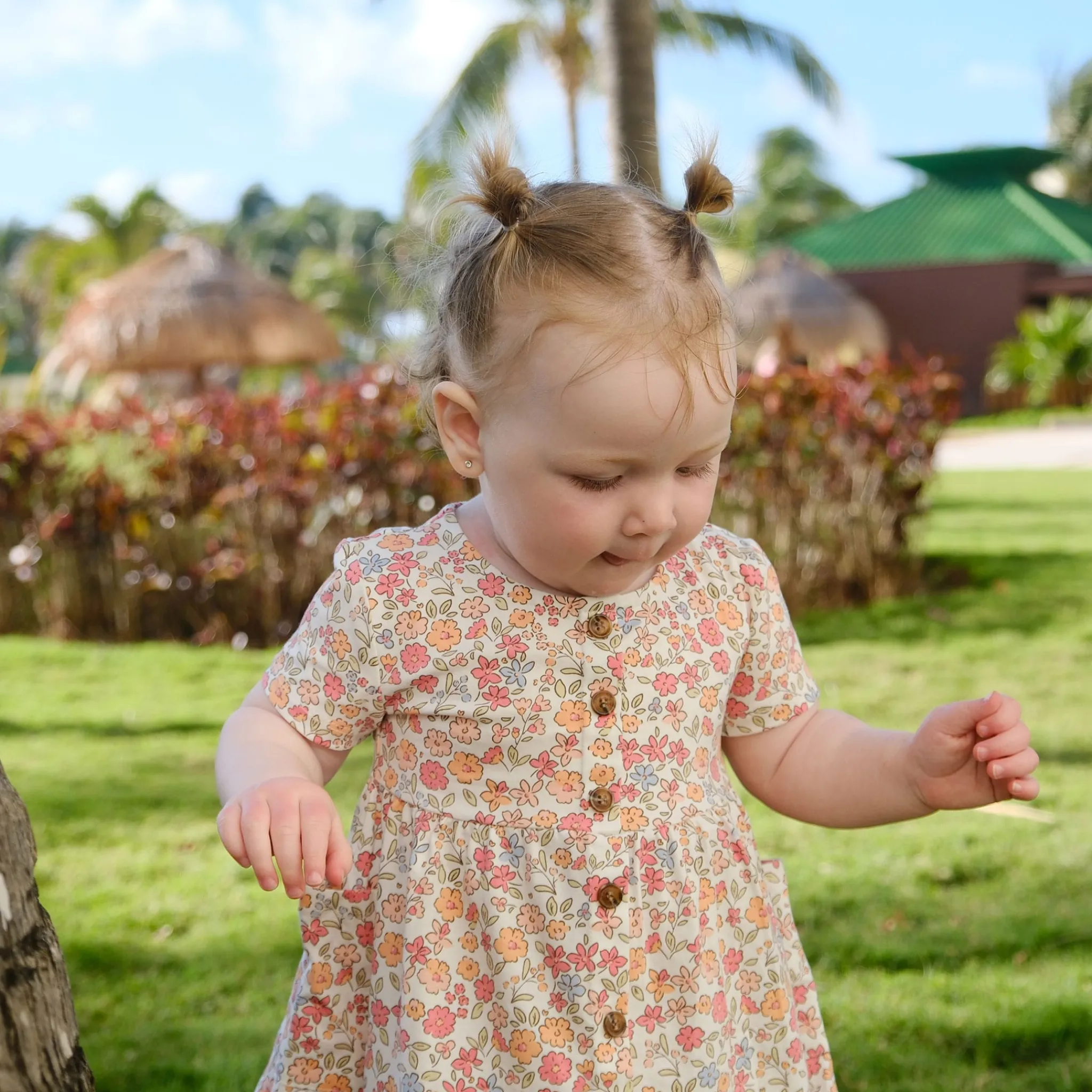 Kids Chat Botte Dresses & Rompers>Picnic Flowers Dress 2-8