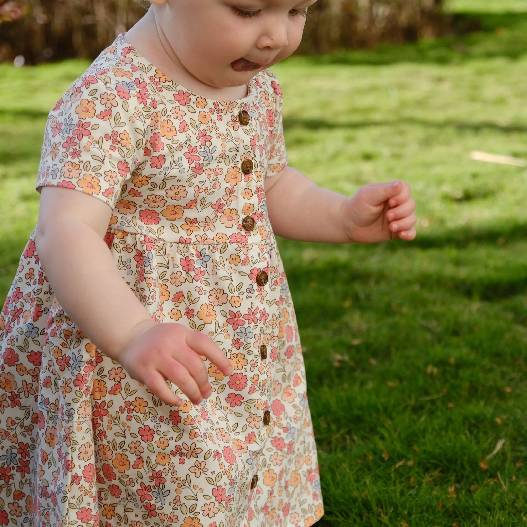 Kids Chat Botte Dresses & Rompers>Picnic Flowers Dress 2-8