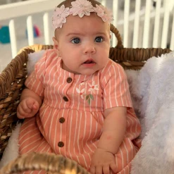 Chat Botte Picnic Striped Dress 3-24m