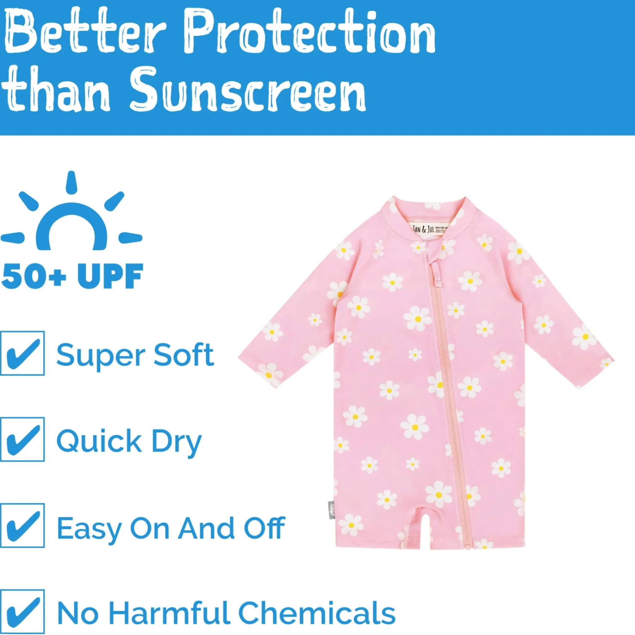 Jan n Jul Swimsuits>Daisy UV Swimsuit 6-24m