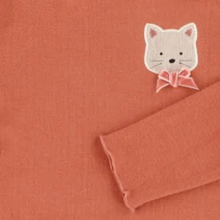 Kids Chat Botte Tops>Poetry Cat Turtle Neck2-8