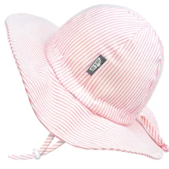 Kids Jan n Jul Hats & Caps>Pink Stripe Uv Coton Hat 2-5
