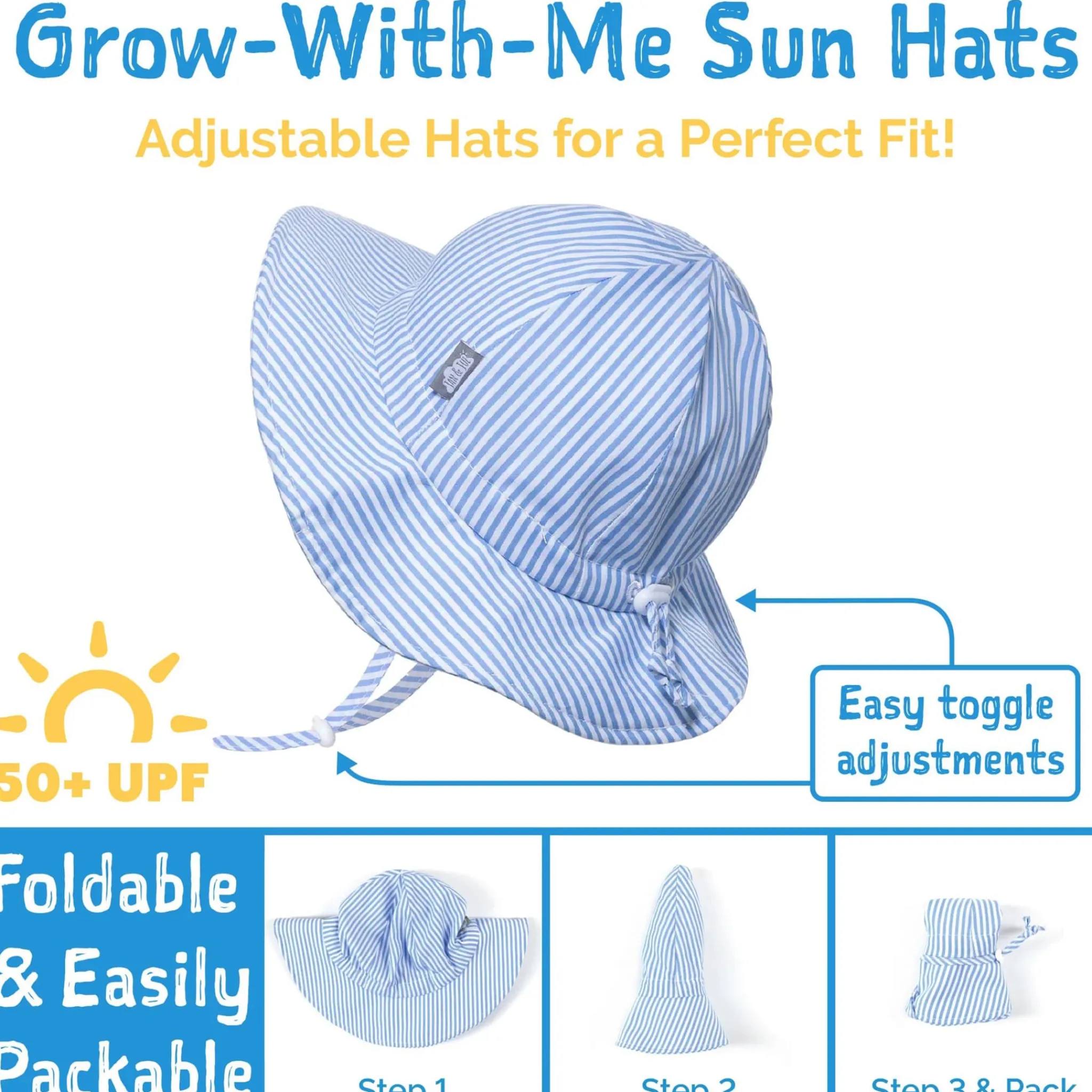 Jan n Jul Pink Stripe Uv Coton Hat 0-24m