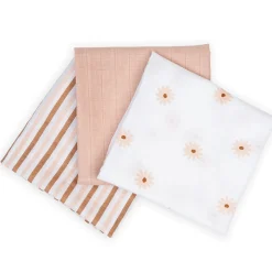 Kids Lulujo 3pk Daisies-cotton Muslin Swad
