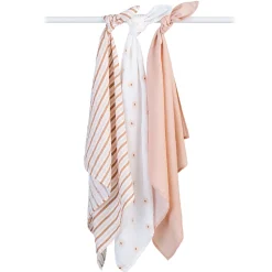 Kids Lulujo 3pk Daisies-cotton Muslin Swad