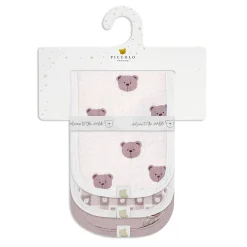 Piccolo Bambino 3pk Muslin Burp Cloth-bear