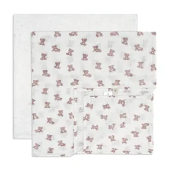 Kids Piccolo Bambino Blankets|Blankets>2pk Muslin Swaddles-bear