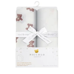 Kids Piccolo Bambino Blankets|Blankets>2pk Muslin Swaddles-bear