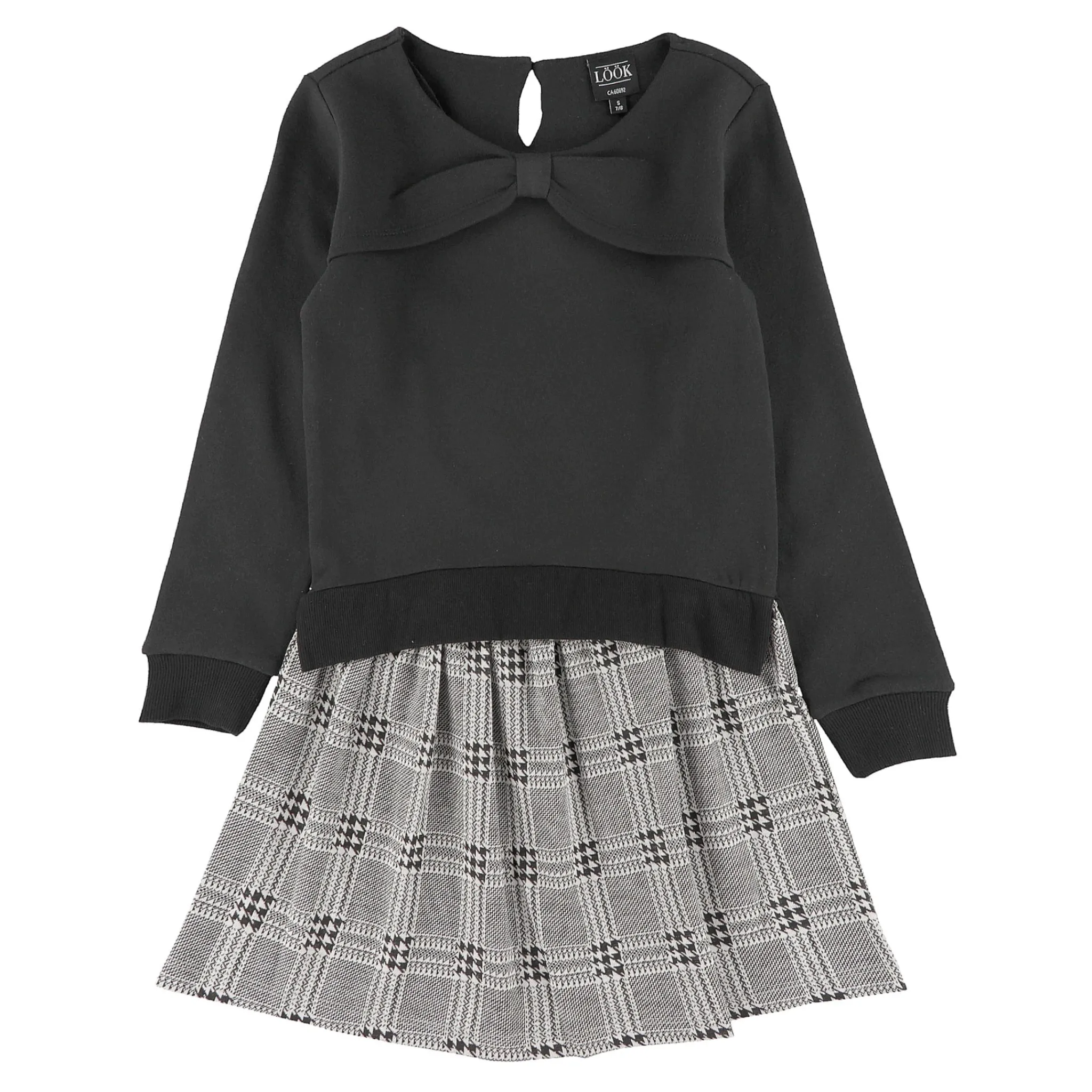 Kids Look Dresses & Rompers>Plaid Combo Romance Dress 7-14y