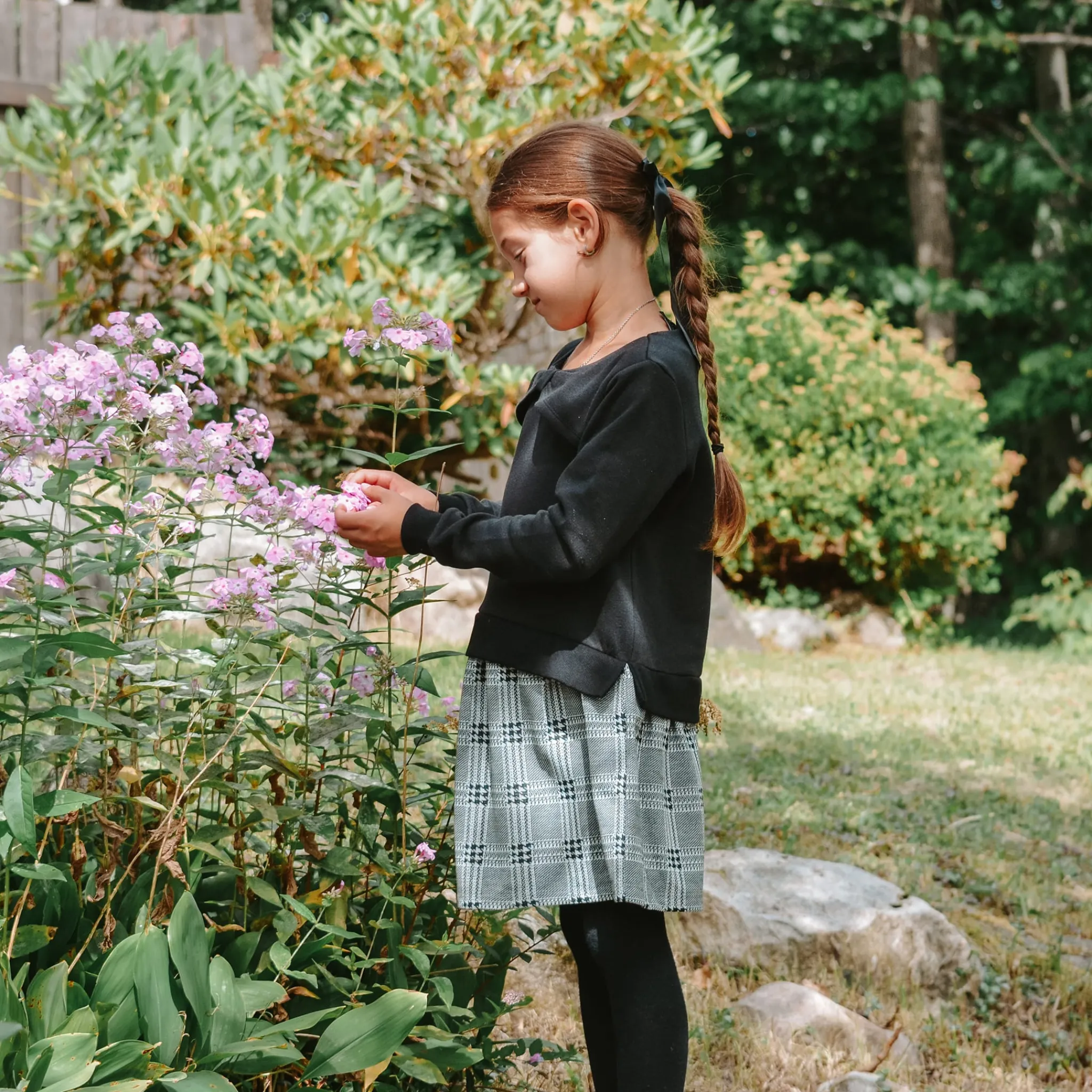 Kids Look Dresses & Rompers>Plaid Combo Romance Dress 7-14y