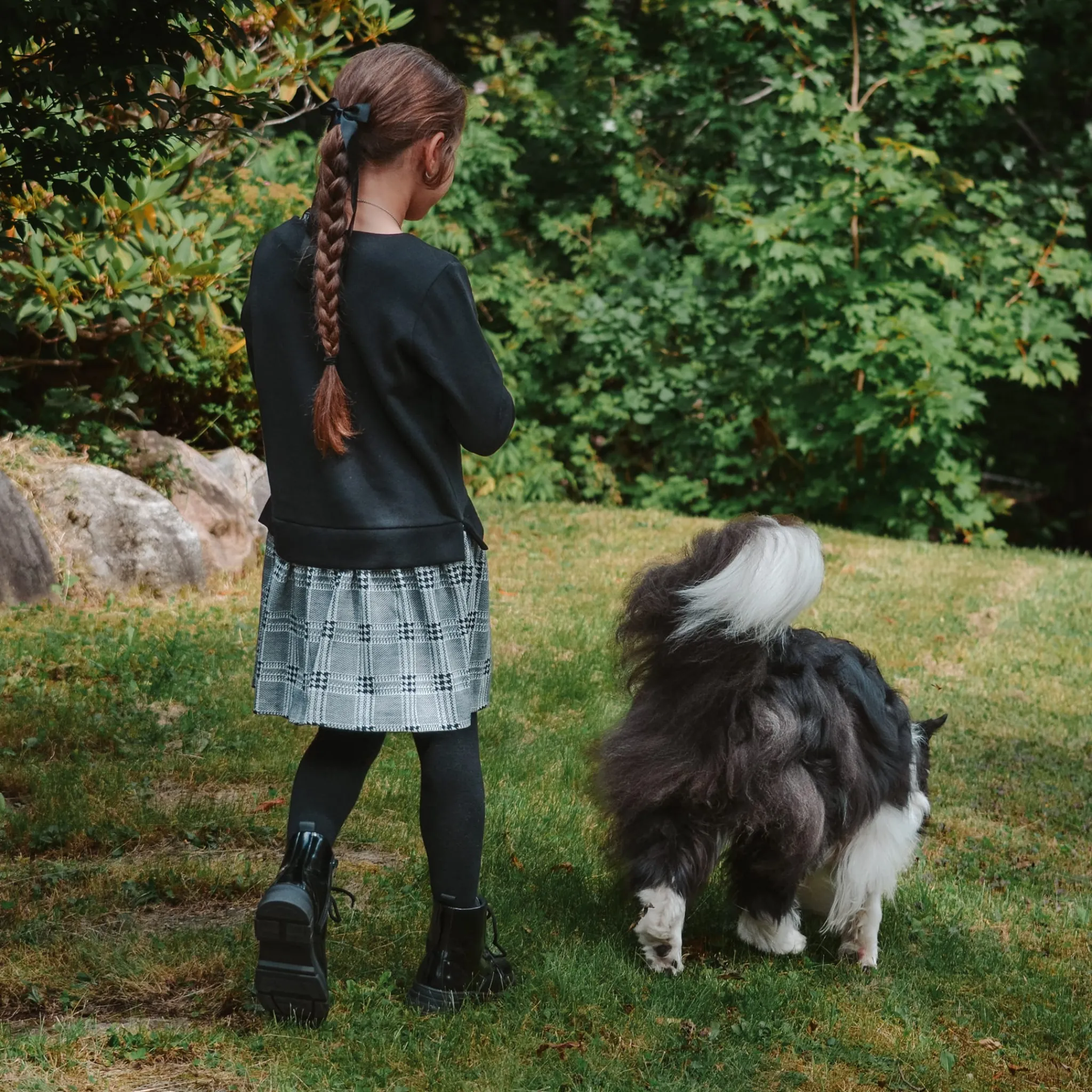 Kids Look Dresses & Rompers>Plaid Combo Romance Dress 7-14y