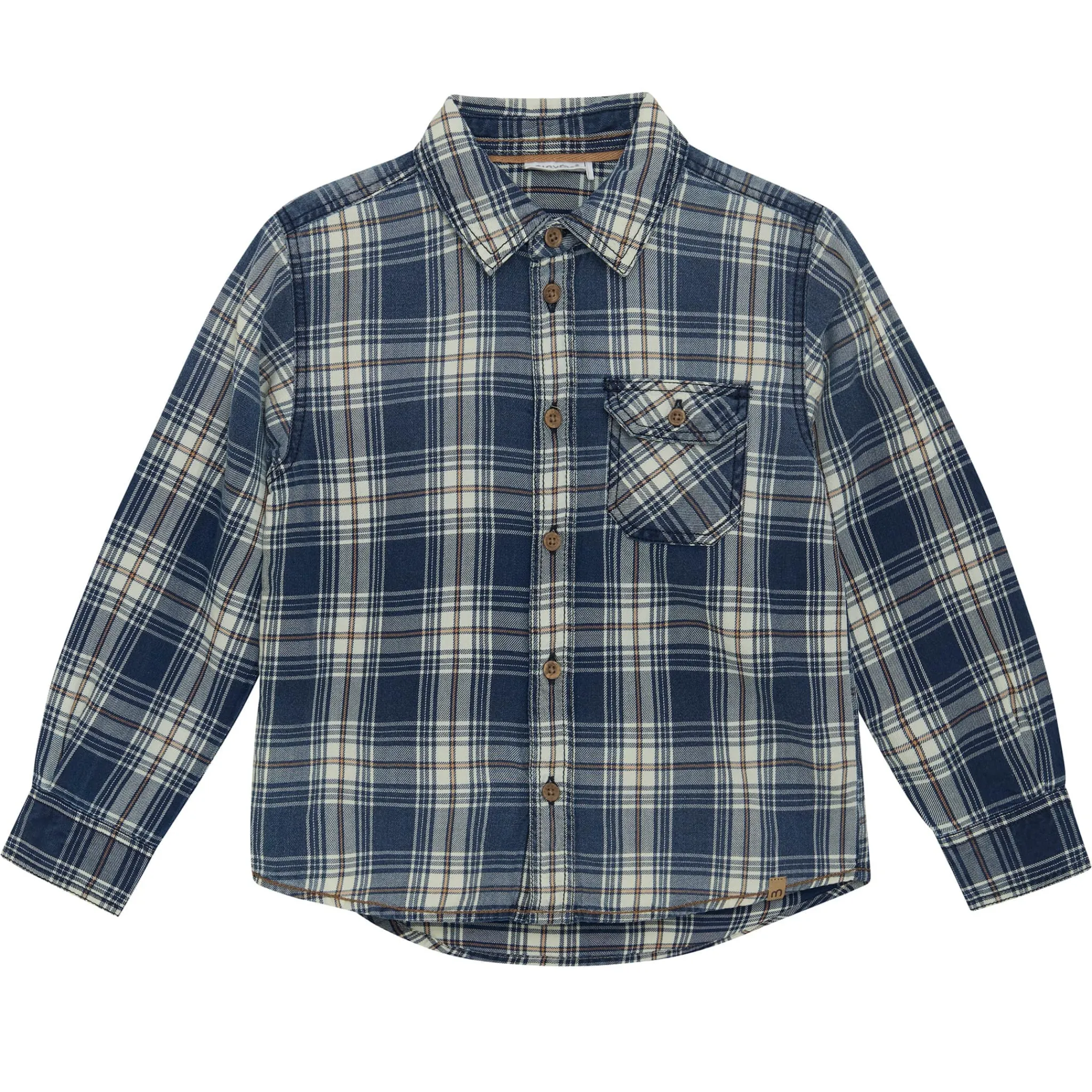 Kids/BOY Minymo Tops>Plaid Shirt 3-8