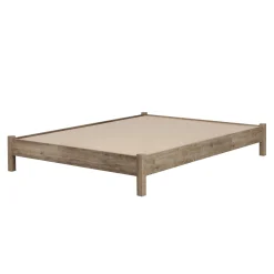 South Shore Platform Double Bed on Legs - Munich Weathered Oak
