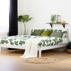 South Shore Twin, Full & Queen Beds>Platform King Bed - Vito Pure White
