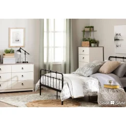 South Shore Plenny 6-Drawer Double Dresser Storage Unit - White Wash and Oak