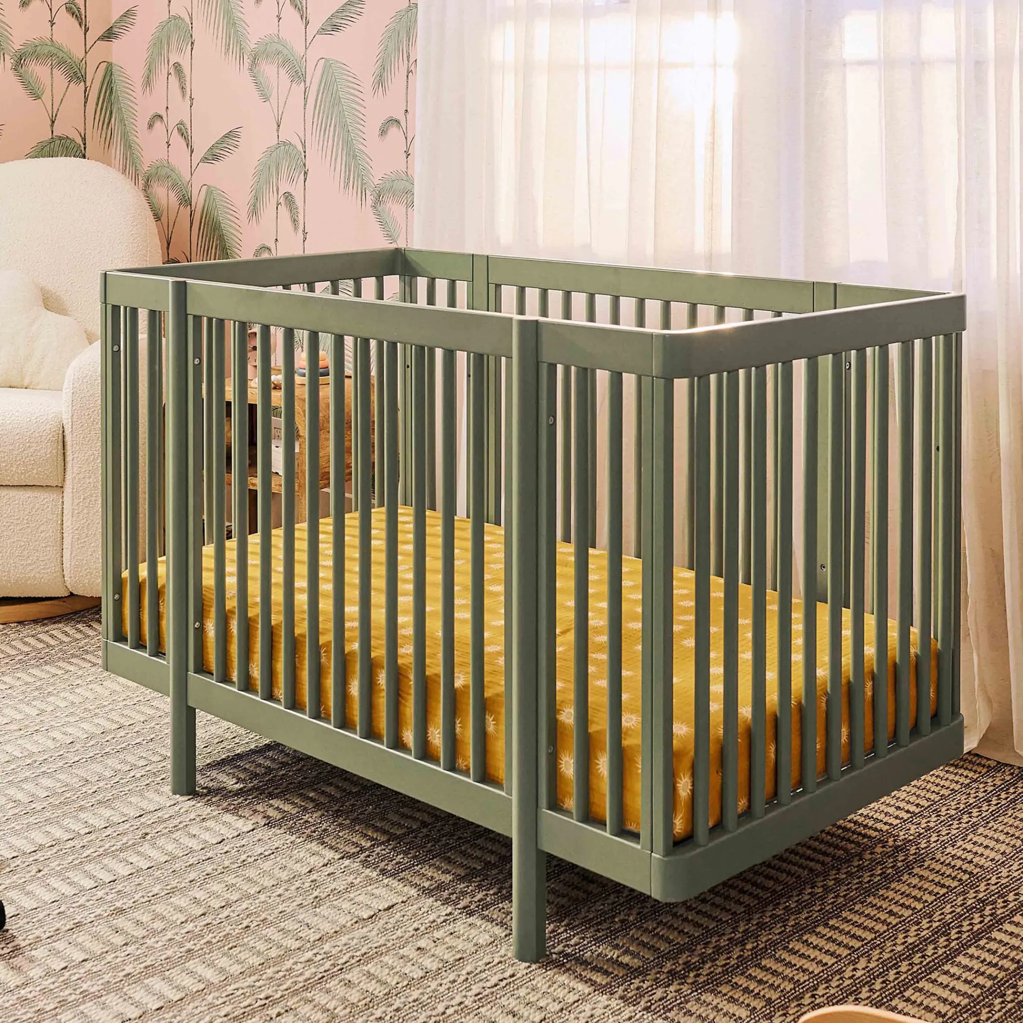 Babyletto Cribs & Mattresses|Cribs & Mattresses>Pogo 8-in-1 Convertible Crib with All-Stages Conversion Kits - Olive