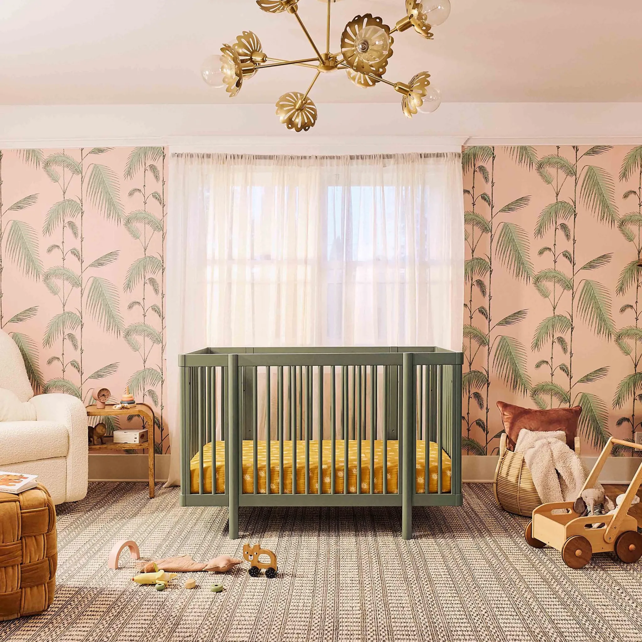 Babyletto Cribs & Mattresses|Cribs & Mattresses>Pogo 8-in-1 Convertible Crib with All-Stages Conversion Kits - Olive