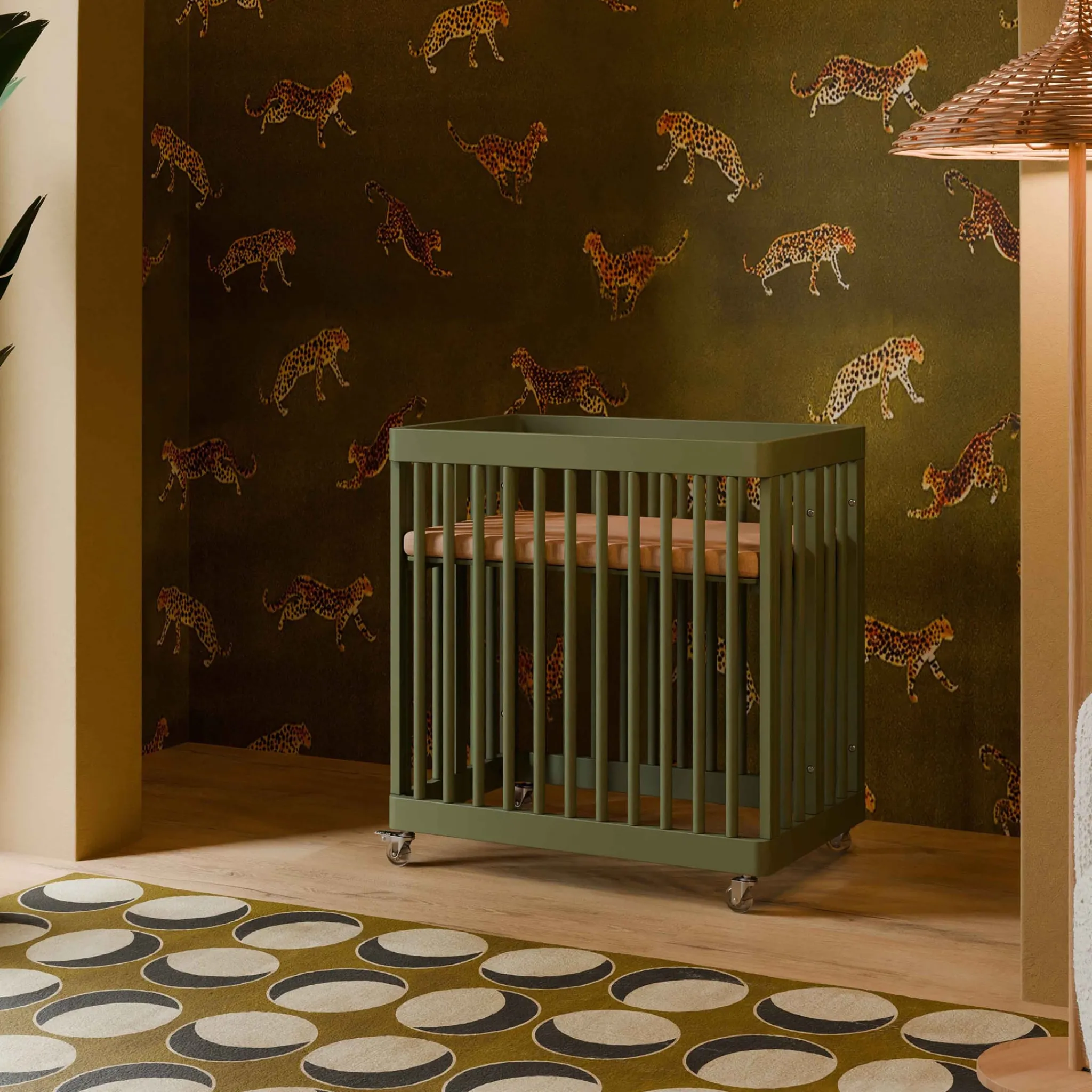 Babyletto Cribs & Mattresses|Cribs & Mattresses>Pogo 8-in-1 Convertible Crib with All-Stages Conversion Kits - Olive
