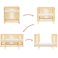 Babyletto Pogo 8-in-1 Convertible Crib with All-Stages Conversion Kits - Blonde