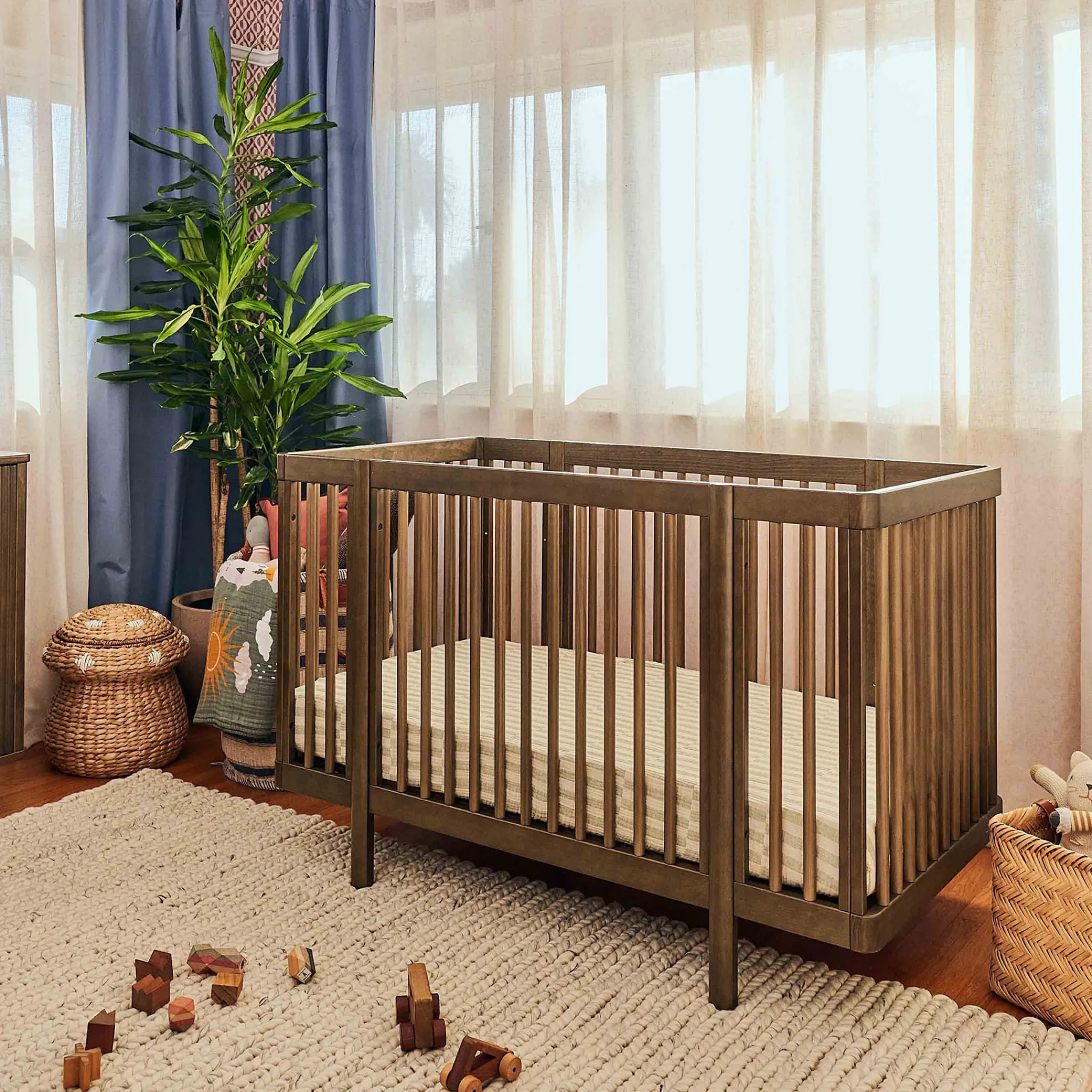 Babyletto Cribs & Mattresses|Cribs & Mattresses>Pogo 8-in-1 Convertible Crib with All-Stages Conversion Kits - Natural Walnut