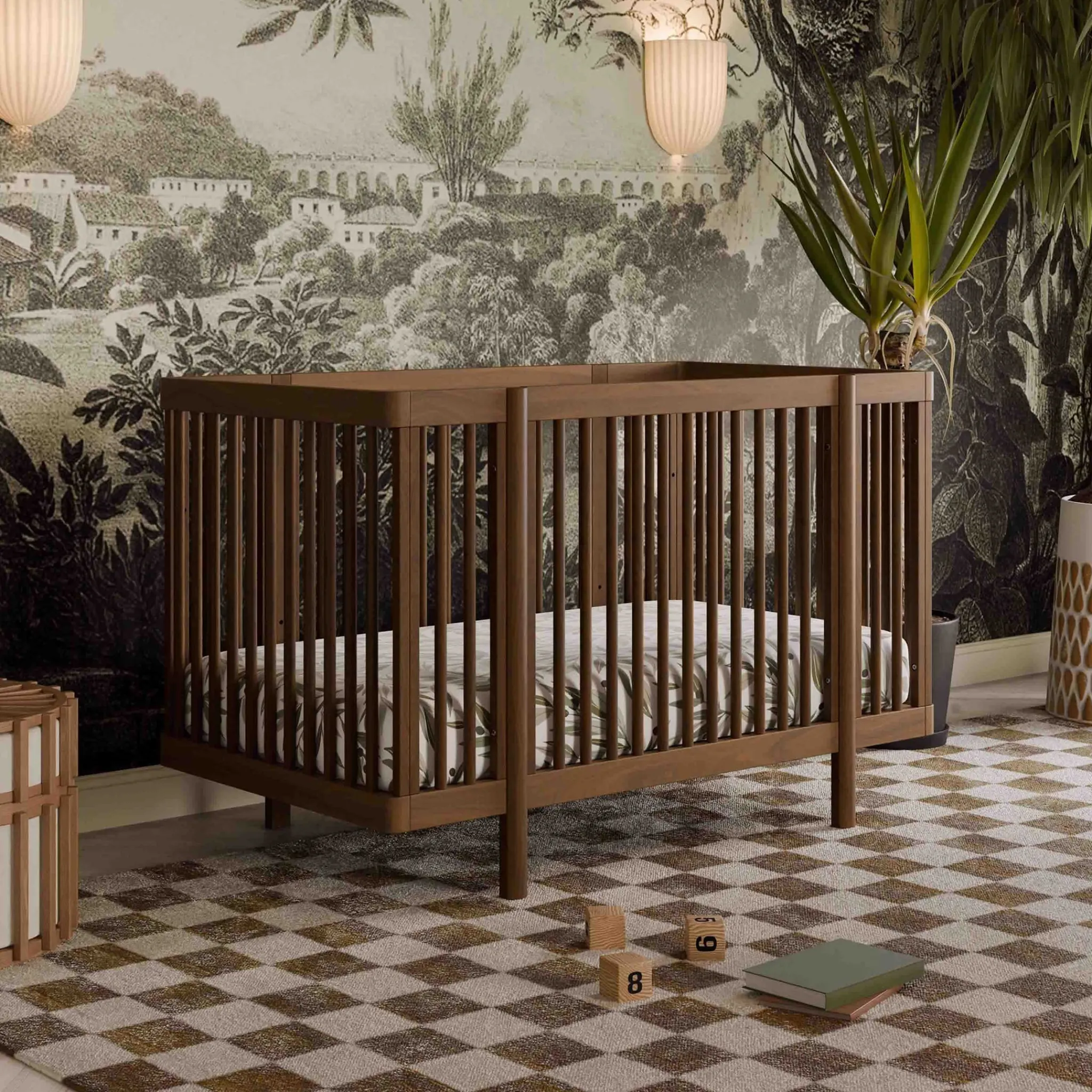 Babyletto Cribs & Mattresses|Cribs & Mattresses>Pogo 8-in-1 Convertible Crib with All-Stages Conversion Kits - Natural Walnut