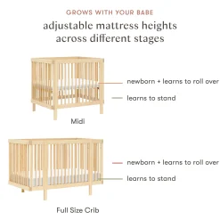Babyletto Pogo 8-in-1 Convertible Crib with All-Stages Conversion Kits - Honey