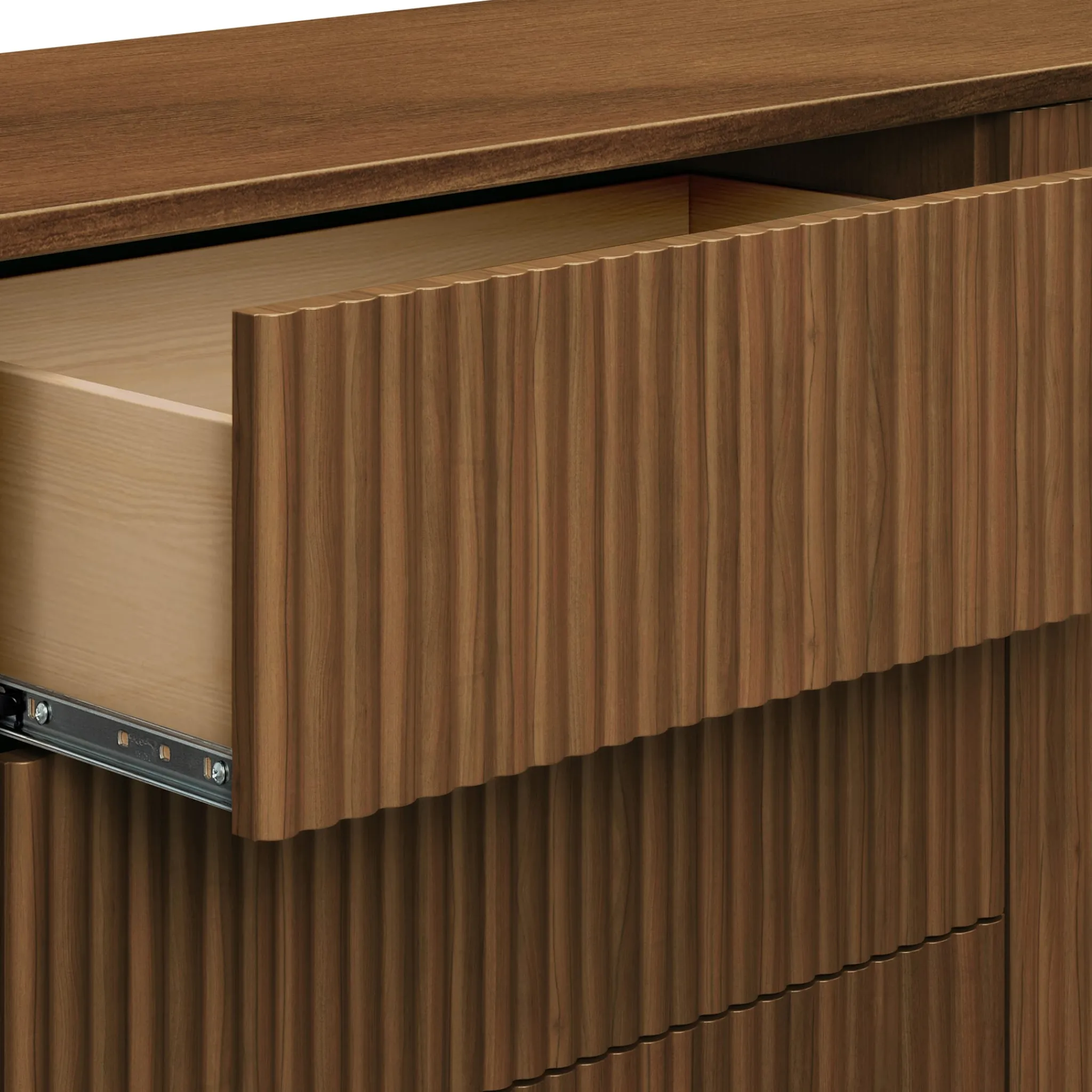 Babyletto Storage Furniture>Pogo Tambour Assembled Dresser - Natural Walnut