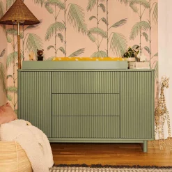 Babyletto Pogo Tambour Assembled Dresser - Olive