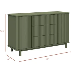 Babyletto Pogo Tambour Assembled Dresser - Olive