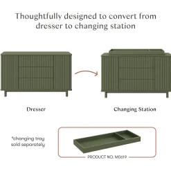 Babyletto Pogo Tambour Assembled Dresser - Olive