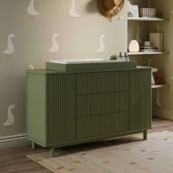 Babyletto Pogo Tambour Assembled Dresser - Olive