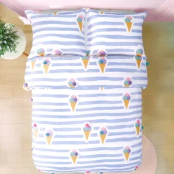 Kids Literie Beco Pompom Ice Cream Twin Comforter Set
