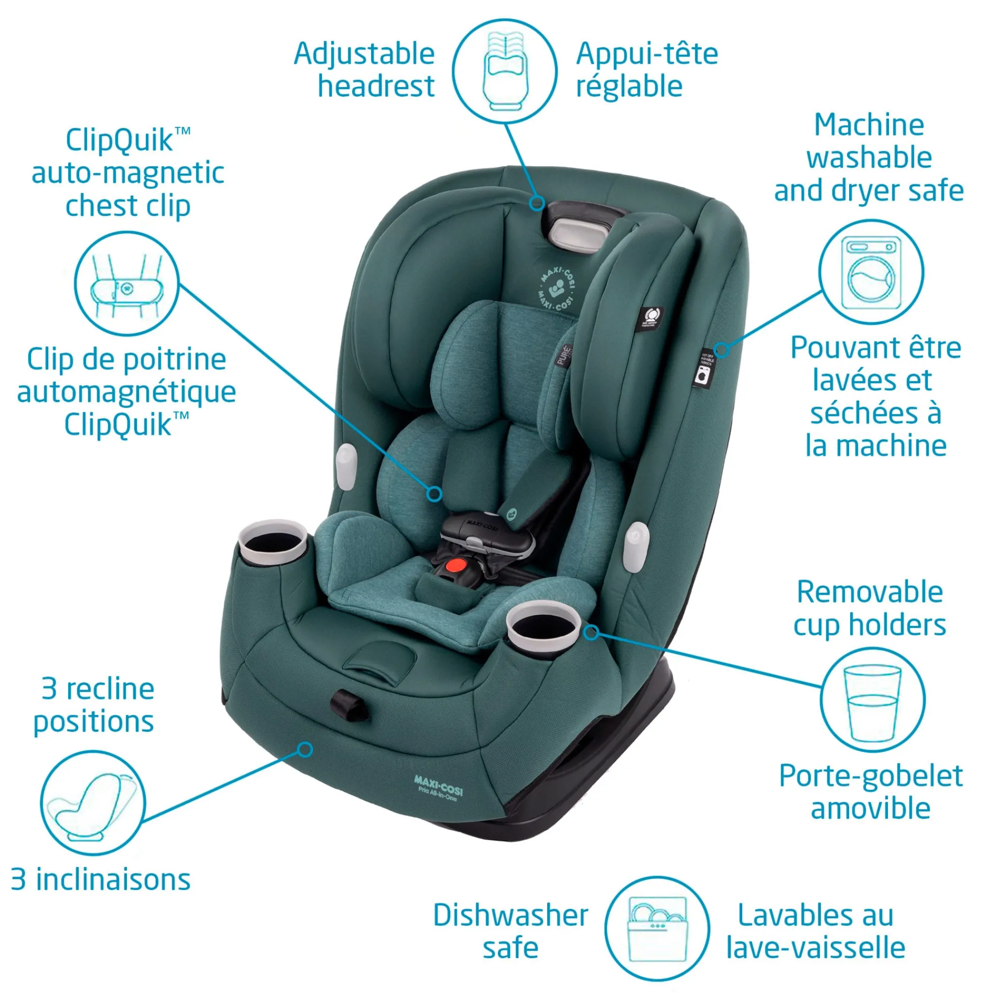 Kids Maxi-cosi Car Seats & Booster Seats|Car Seats>Pria All-in-One Car Seat 4-100lb - Essential Green