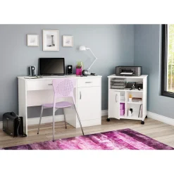 South Shore Desk>Printer Cart - Axess Pure White