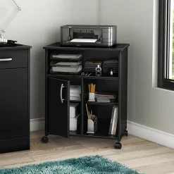 South Shore Printer Cart - Axess Pure Black