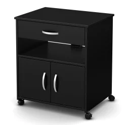 South Shore Printer Cart on Wheels - Axess Pure Black