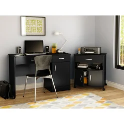 South Shore Printer Cart on Wheels - Axess Pure Black