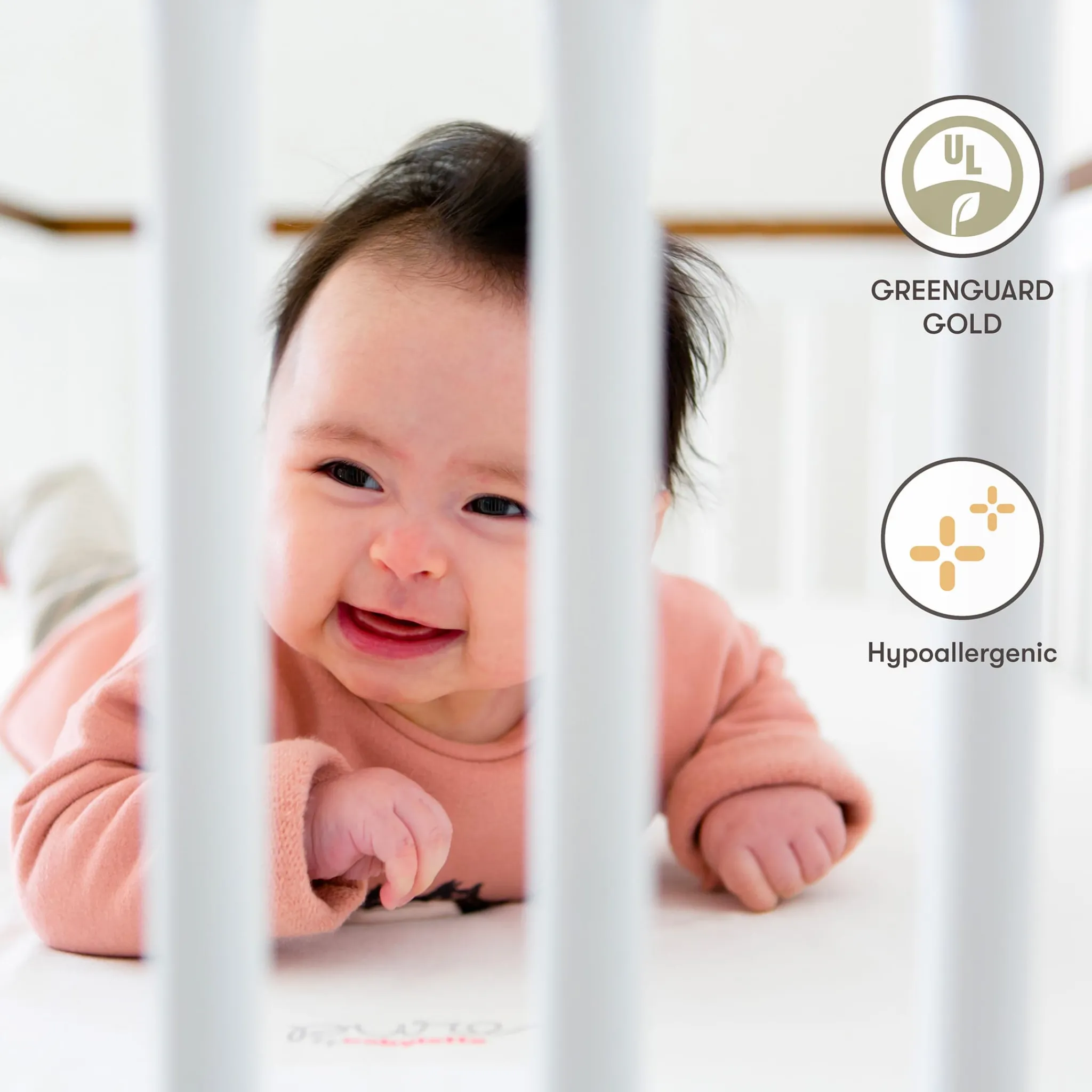 Babyletto Mattresses|Cribs & Mattresses>Pure Core Non-Toxic Mini Crib Mattress - Hybrid Cover