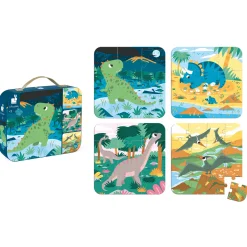 Kids Janod Puzzles>Puzzle 4 in 1 Dinosaurs