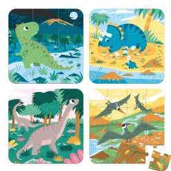 Kids Janod Puzzles>Puzzle 4 in 1 Dinosaurs