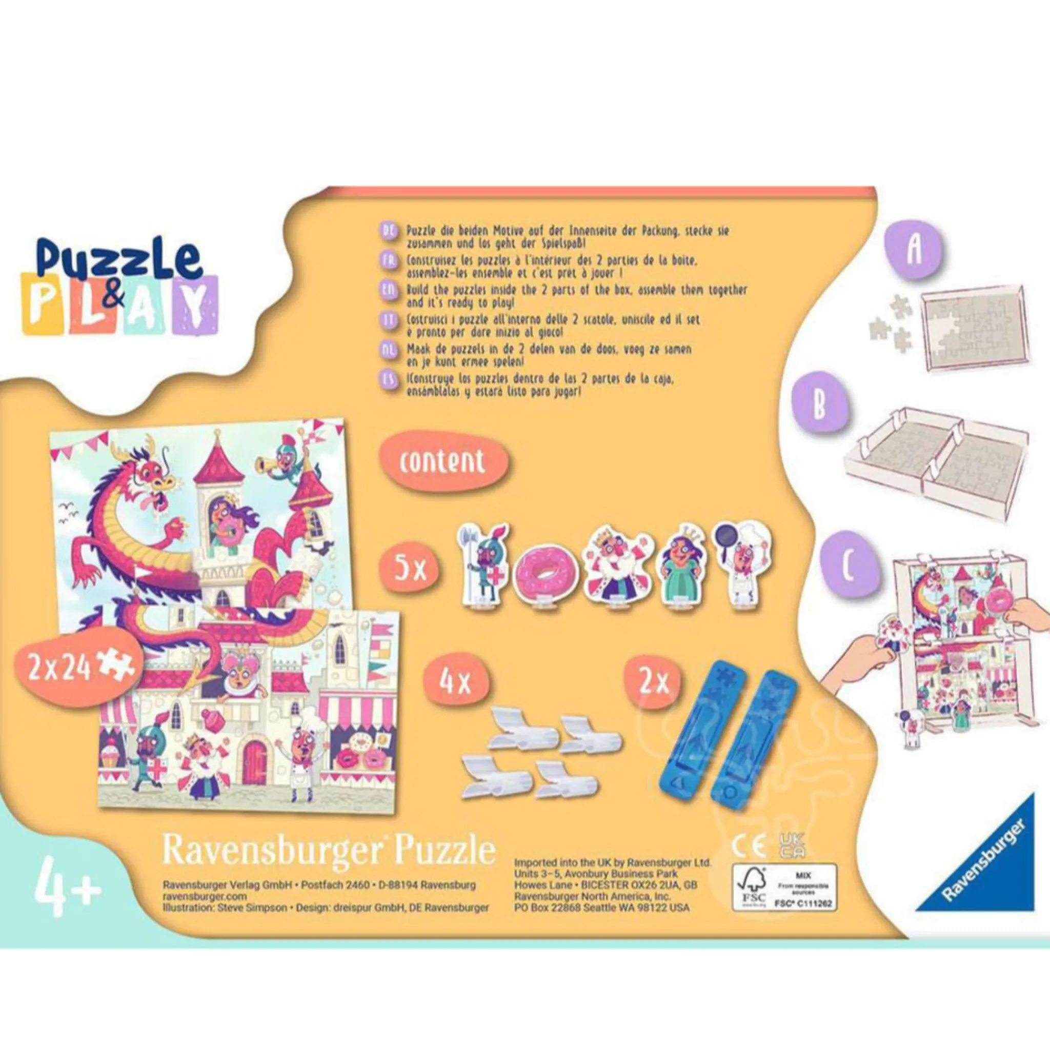 Kids Ravensburger Puzzles>Puzzle & Play - The Donut Dragon