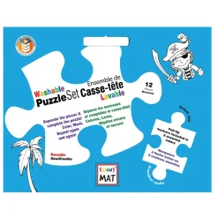 Kids Funny Mat Puzzles>Puzzle Set to Color with Washable Markers - Pirates
