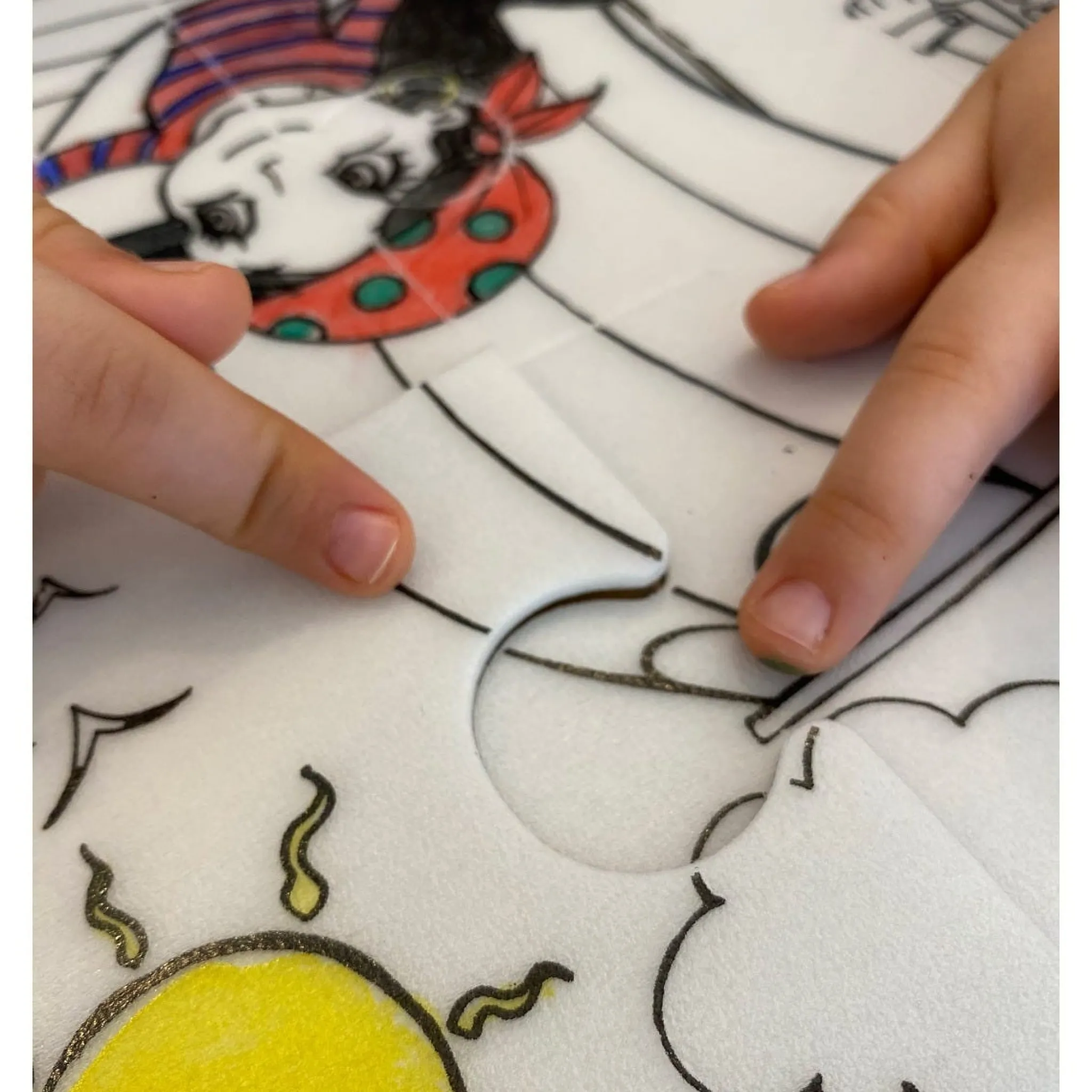 Kids Funny Mat Puzzles>Puzzle Set to Color with Washable Markers - Pirates