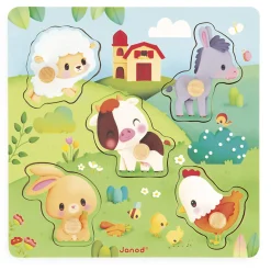 Kids Janod Puzzles>Puzzle Tactile Farm