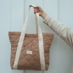 Dans Le Sac Handbags & Purses|Diaper Bags>Quilt Tote bag - Tan