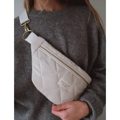 Dans Le Sac Quilted Waist Bag - Cream