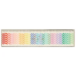 Meri Meri Rainbow Striped Mini Candles (50)